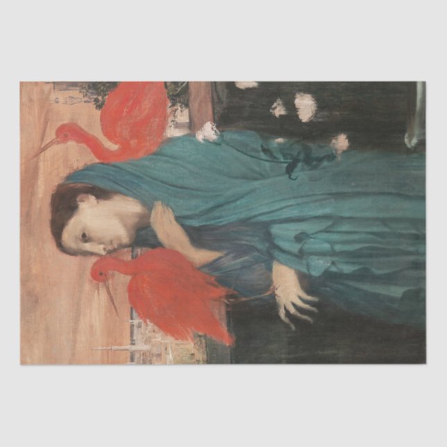 Young Woman with Ibis Painting Edgar Degas Tissue Paper (Front)
