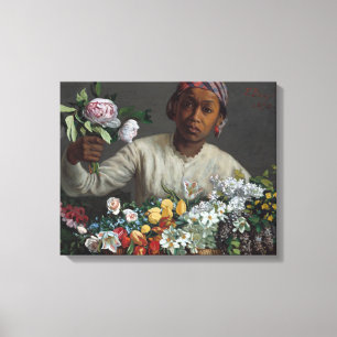 Young Woman with Peonies   Frédéric Bazille Canvas Print