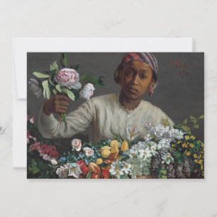 Young Woman with Peonies   Frédéric Bazille Card