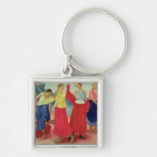 Young Women on the Volga, 1915 Key Ring