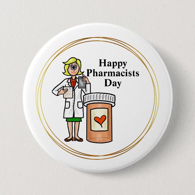 Younger Female Pharmacist Button (Front)
