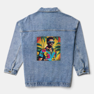 younger hawaian men denim jacket