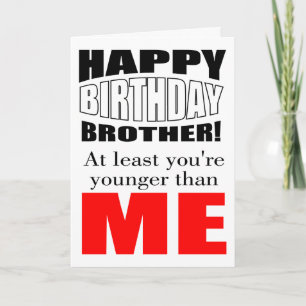 Younger than me birthday card