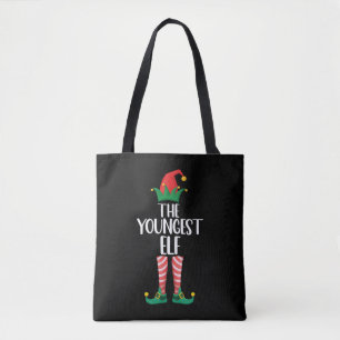 Youngest Elf Matching Family Christmas Party Tote Bag