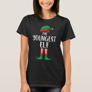 Youngest Elf Matching Group Funny Family Christmas T-Shirt