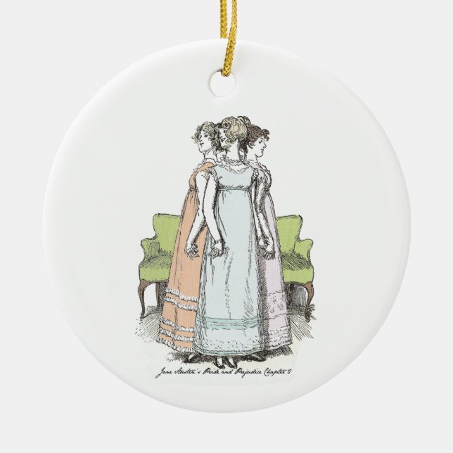 Youngest & Tallest - Jane Austen Pride & Prejudice Ceramic Ornament (Front)