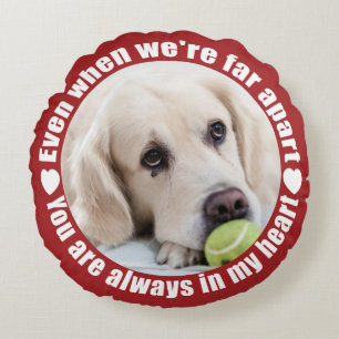 YOUR 2 PHOTOS Far Apart Love Round Cushion