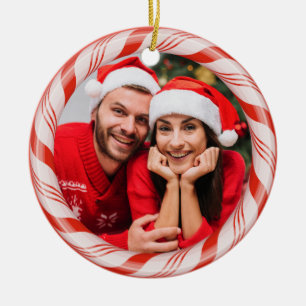 YOUR 2 photos in a Candy Frame custom ornament