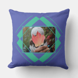 YOUR 2 PHOTOS in a Geometric Pattern throw pillow