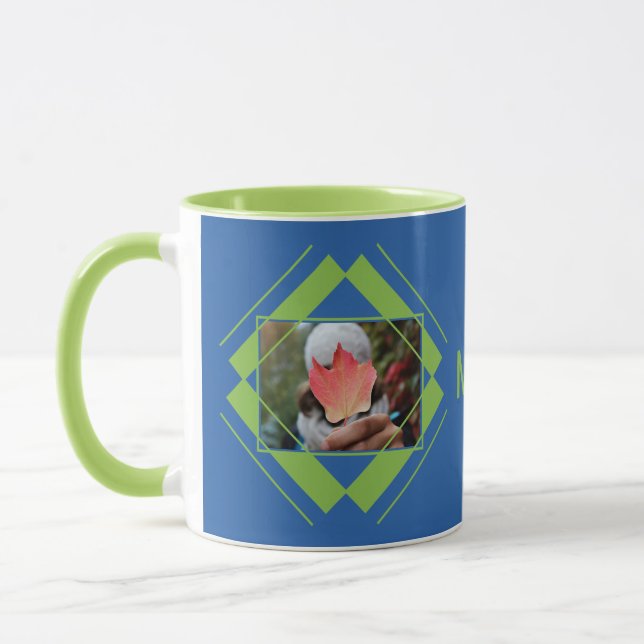 YOUR 2 PHOTOS & MONOGRAM mugs (Left)