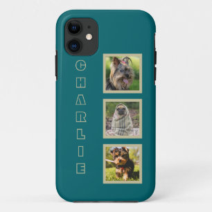 YOUR 3 PHOTOS & custom name phone cases