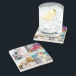 Your 4 Photo Rounded Marble Stone Coaster<br><div class="desc">Personalised 4 photo template stone drink coaster featuring 4 changeable photos and a rounded corners. A great unique gift for a loved one in the family.</div>