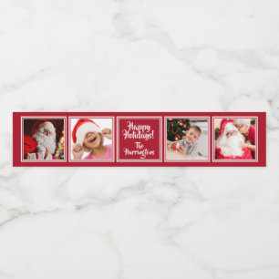 YOUR 4 photos custom text bottle labels