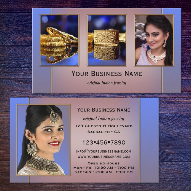 Your 4 Photos Exotic Indian Jewellery Business Card (Creator Uploaded)