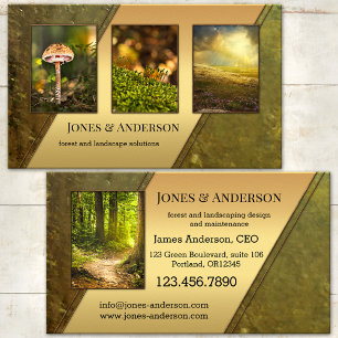 Your 4 Photos Forest Landscaping Portfolio Business Card