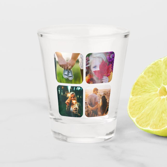 Your 4 Photos Rounded Shot Glass Template (Front)