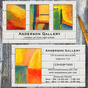 Your 4 Photos White Brick Wall Portfolio Business Card