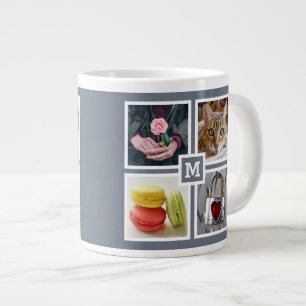 YOUR 8 INSTAGRAM PHOTOS & MONOGRAM mugs