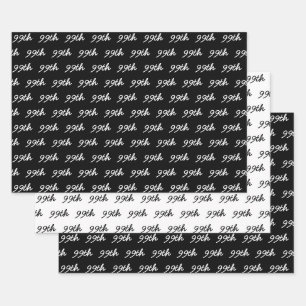 Your Age Custom Number Pattern - Black and White Wrapping Paper Sheet
