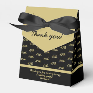 Your Age Offset Number Pattern - Black/Gold Favour Box