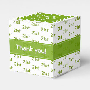Your Age Offset Number Pattern - Green/white Favour Box