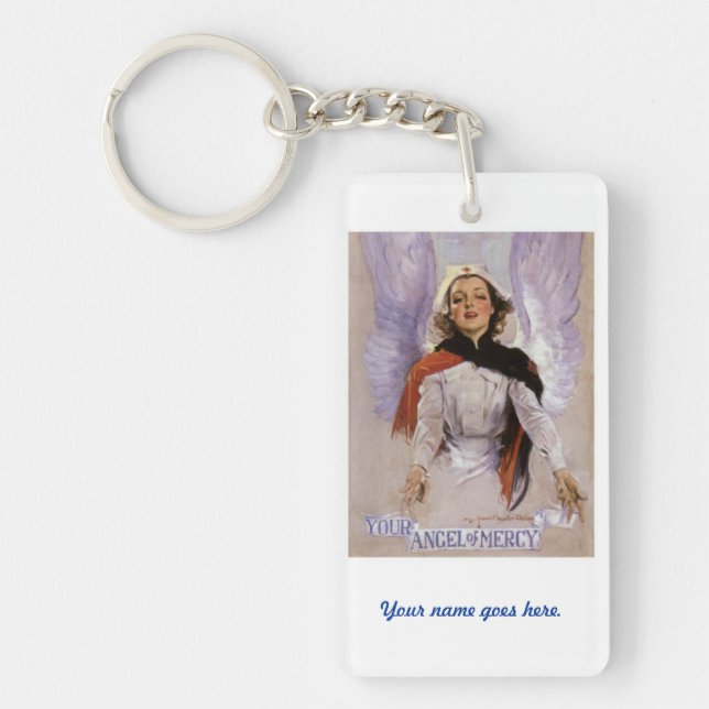 Your Angel of Mercy nursing keychain. Key Ring (Front)