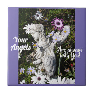 Your Angels Are Always with You Floral Angel Ceramic Tile