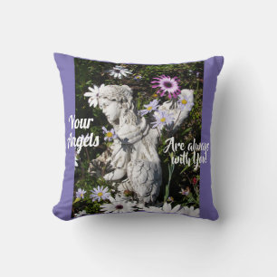 Your Angels Are Always with You Floral Angel Cushion