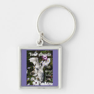 Your Angels Are Always with You Floral Angel Key Ring