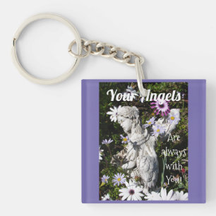 Your Angels Are Always with You Floral Angel Key Ring