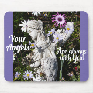 Your Angels Are Always with You Floral Angel Mouse Pad