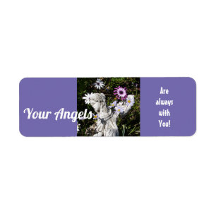 Your Angels Are Always with You Floral Angel Return Address Label