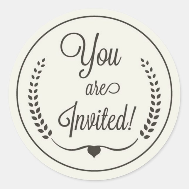 Your Are Invited Classic Round Sticker (Front)