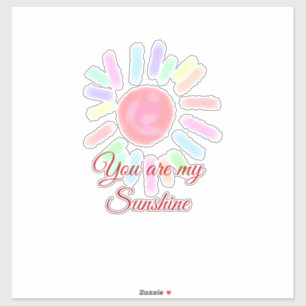 Your are my sunshine red colourful watercolor past