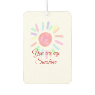 Your are my sunshine red colourful watercolor past car air freshener