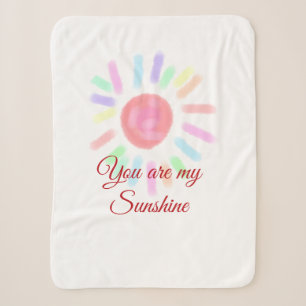 Your are my sunshine red colourful watercolor past sherpa blanket