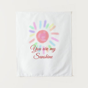 Your are my sunshine red colourful watercolor past tapestry