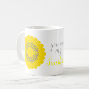 Your Are My Sunshine Yellow Flower Personalised Coffee Mug