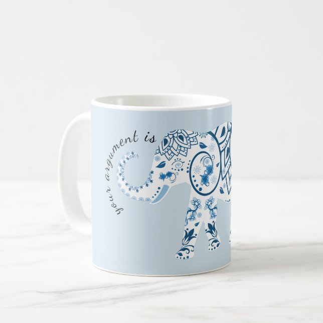 Your Argument is Irrelephant Pun Mug (Front Left)