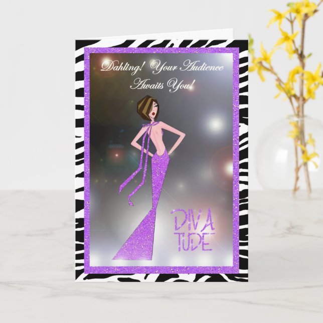 Your Audience Awaits You, Dahling! Card (Yellow Flower)