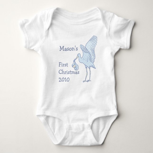 Your Baby Name 1st Christmas 2010 Baby T-shirt Baby Bodysuit (Front)