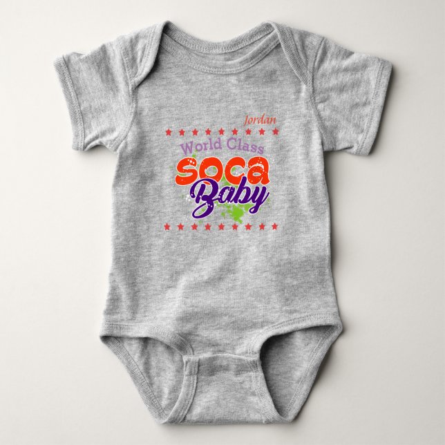 (Your Baby Name) World Class Soca Baby Bodysuit (Front)