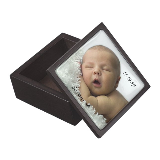 Your Baby Photo or Children's Photos Keepsake Box (Opened)