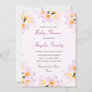 Your Baby Shower Invitation template with Lilies