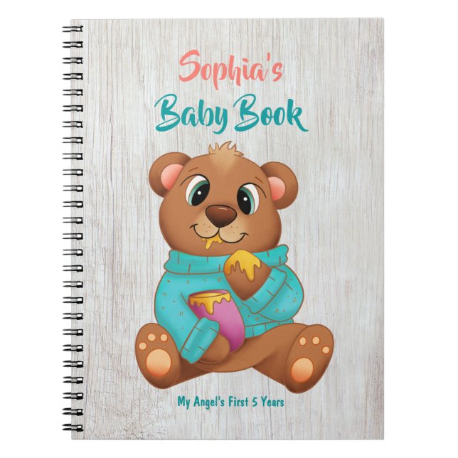 Your Baby's 1st Five Years, DIY Name/Info, Wh Wood Notebook (Front)