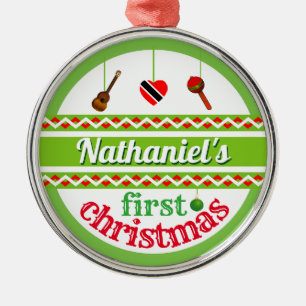 Your Baby's 1st (Trini) Christmas Metal Ornament