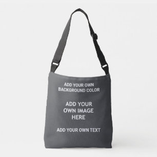 Your background colour, your image, your own text crossbody bag