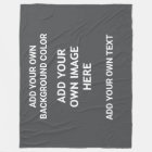 Your background colour, your image, your own text