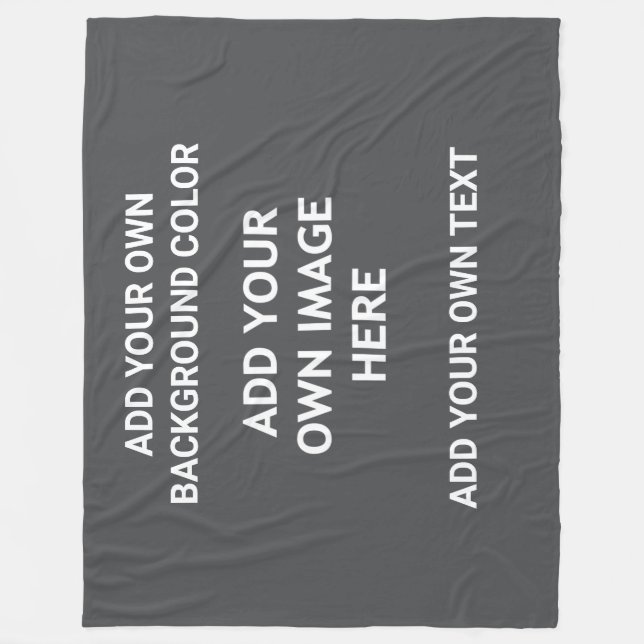 Your background colour, your image, your own text fleece blanket (Front)