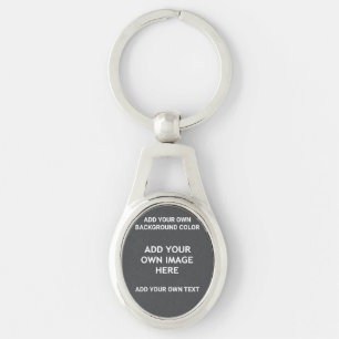 Your background colour, your image, your own text key ring